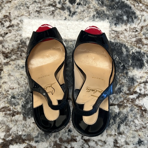Black Christian Louboutin Slingback Heels - Picture 3 of 4